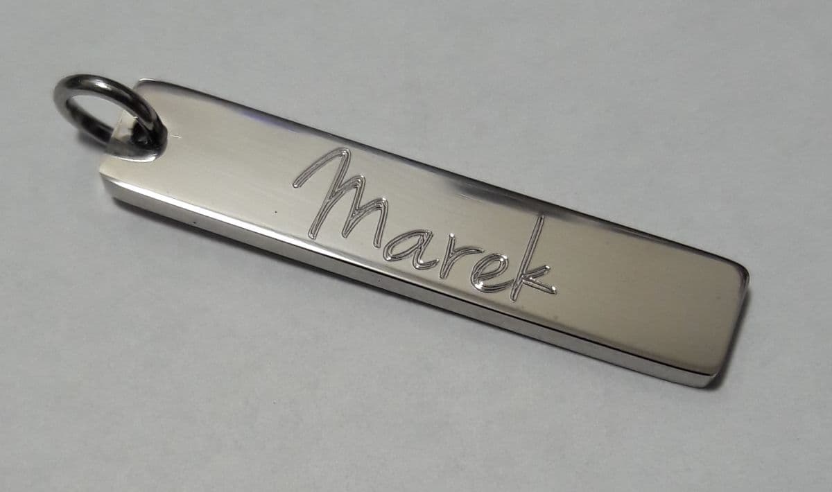 Ocelový přívěsek - obdélník 6 x 32 mm - náhled 2