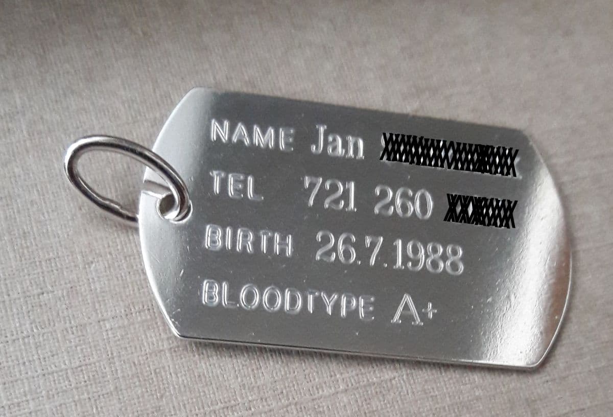 Stříbrný přívěsek - dog tag s textem - ZB3115 - náhled 2