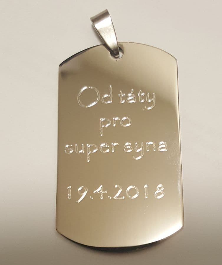 S4U Ocelový přívěsek - vojenská známka, 28 x 49 mm - DR1193-28X49 - náhled 2