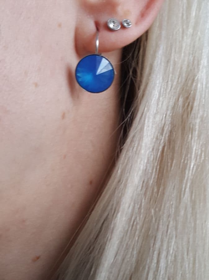 S4U Ocelové náušnice - Opal Blue, 8 mm - NBSS08-OPB - náhled 2