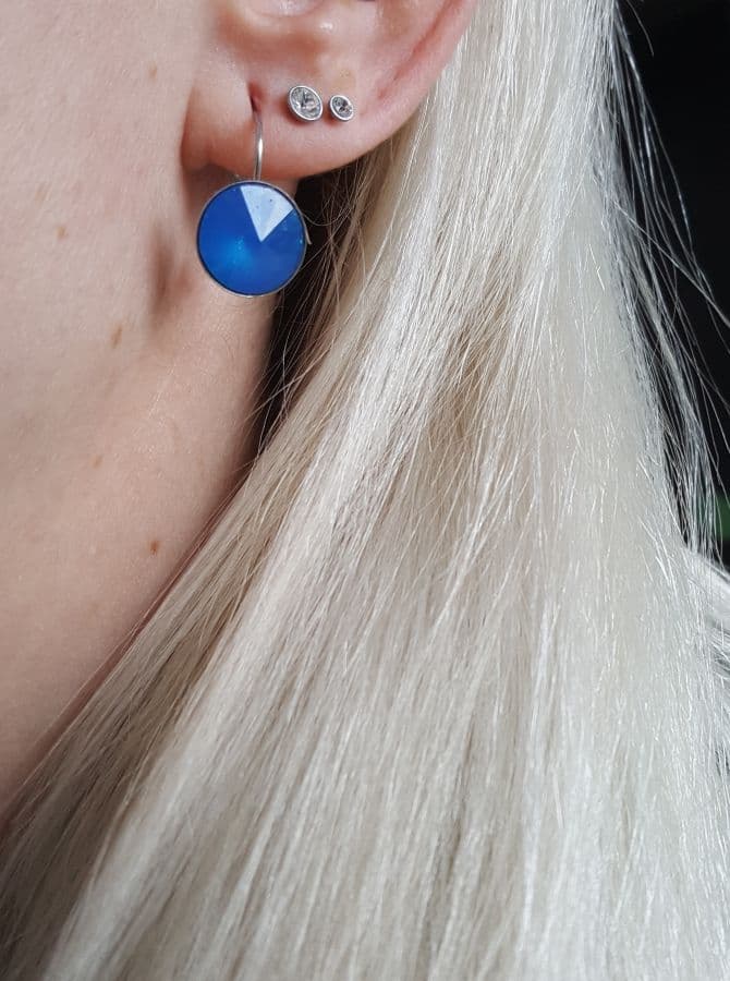 S4U Ocelové náušnice - Opal Blue, 8 mm - NBSS08-OPB - náhled 3