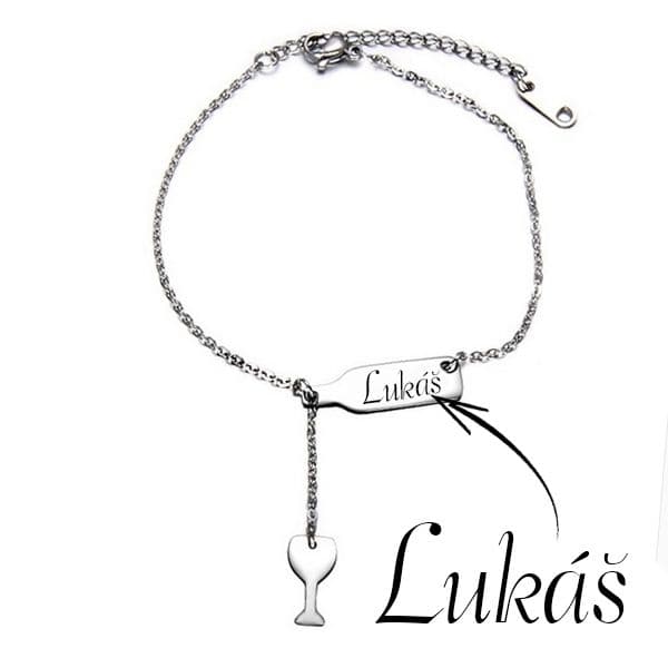S4U Ocelový náramek lahev vína - OPA1540-ST - náhled 3
