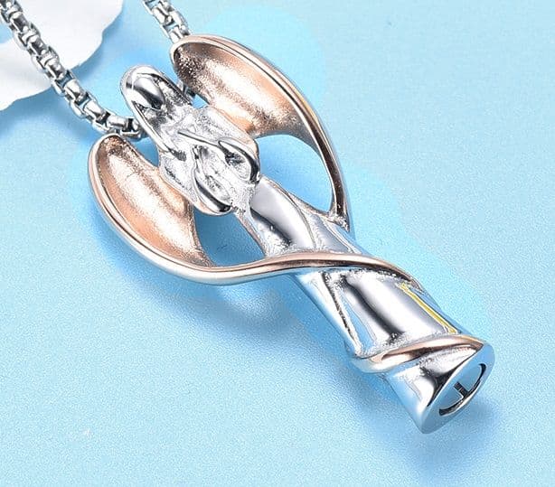 Náhrdelník - pamětní přívěsek, pietní přívěsek, přívěsek na popel anděl ocelový rosegold - náhled 3