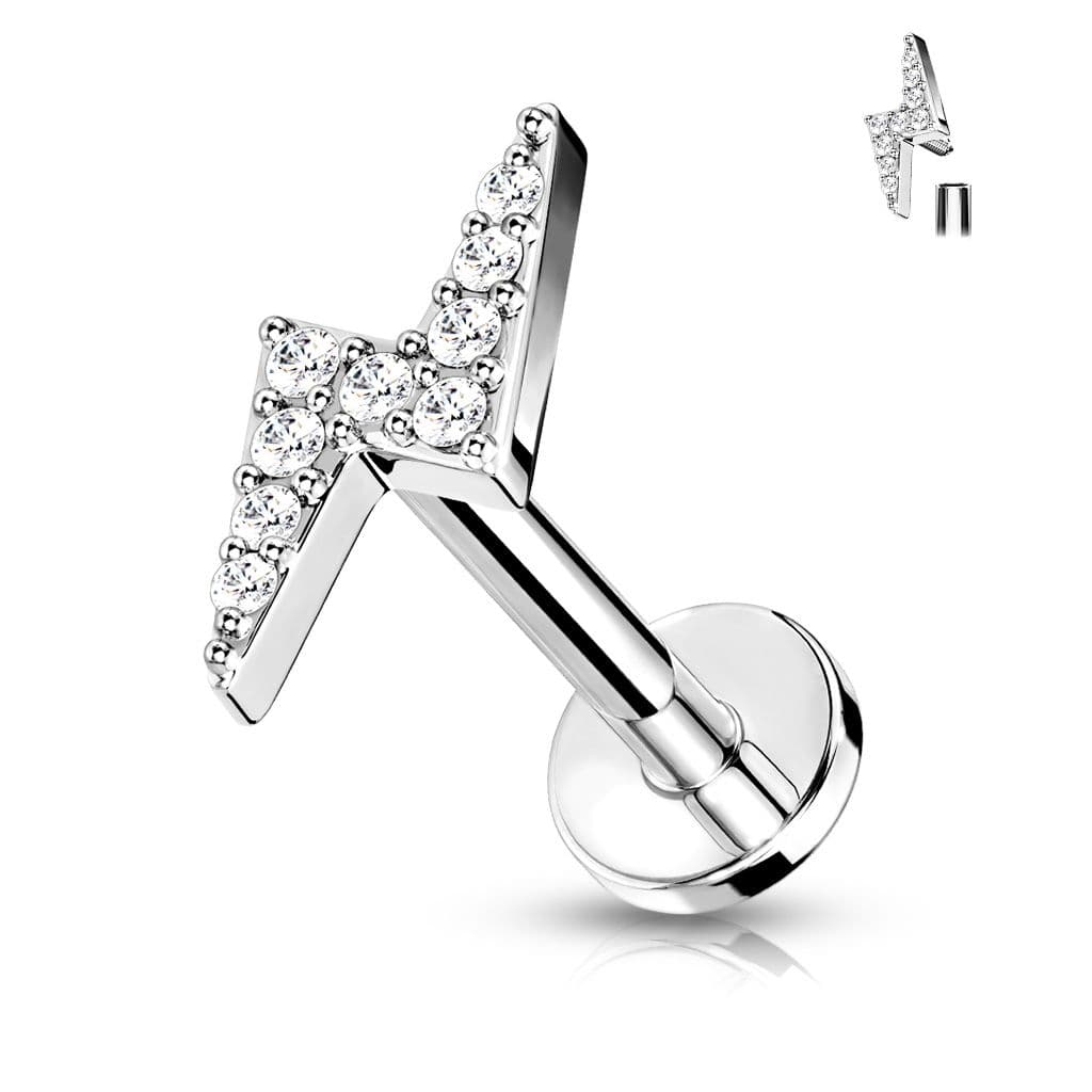 Labreta / cartilage piercing - blesk, barva: čirá (1,2 x 6 mm) - LB0033ST-1206 - náhled 1
