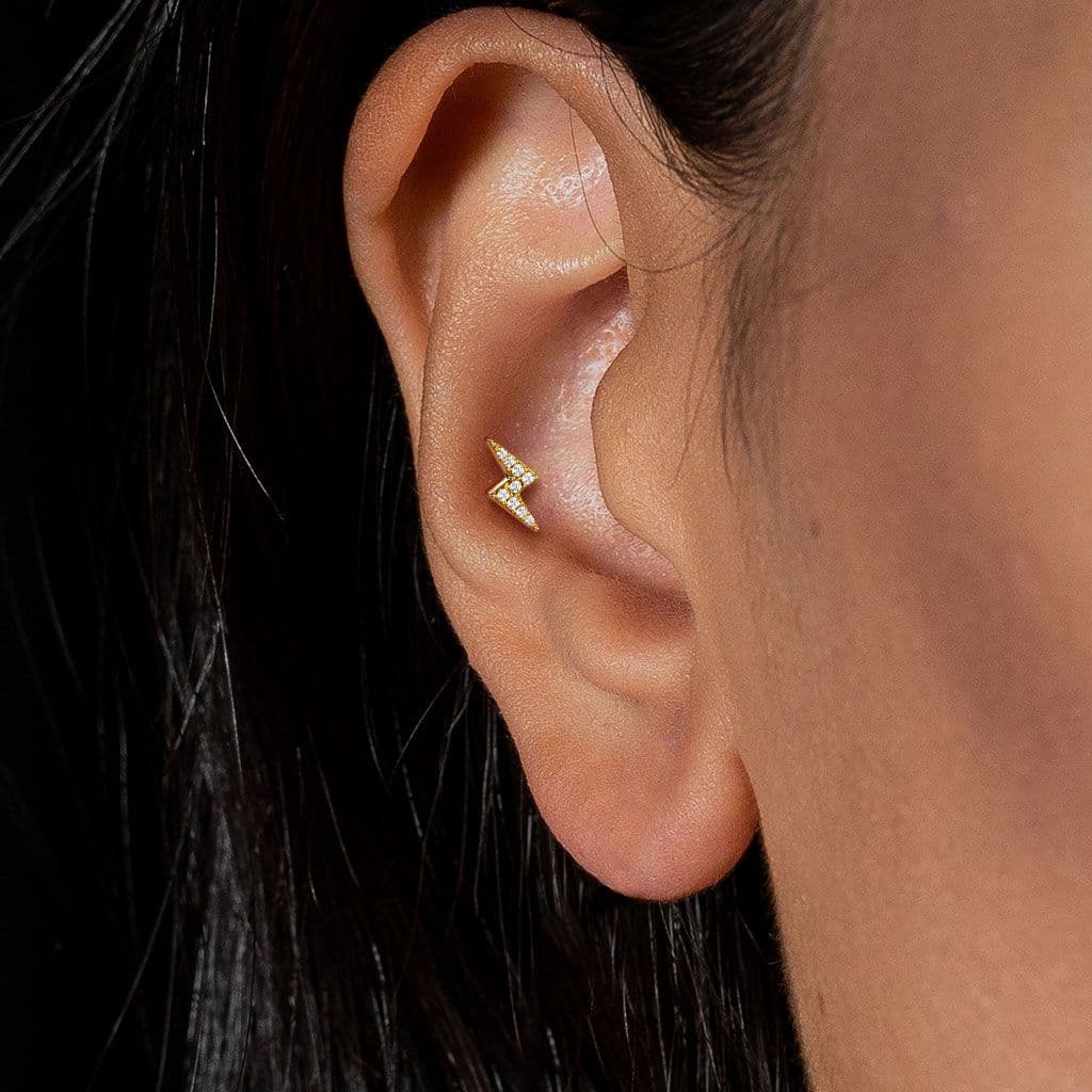 Labreta / cartilage piercing - blesk, barva: čirá (1,2 x 6 mm) - LB0033ST-1206 - náhled 2