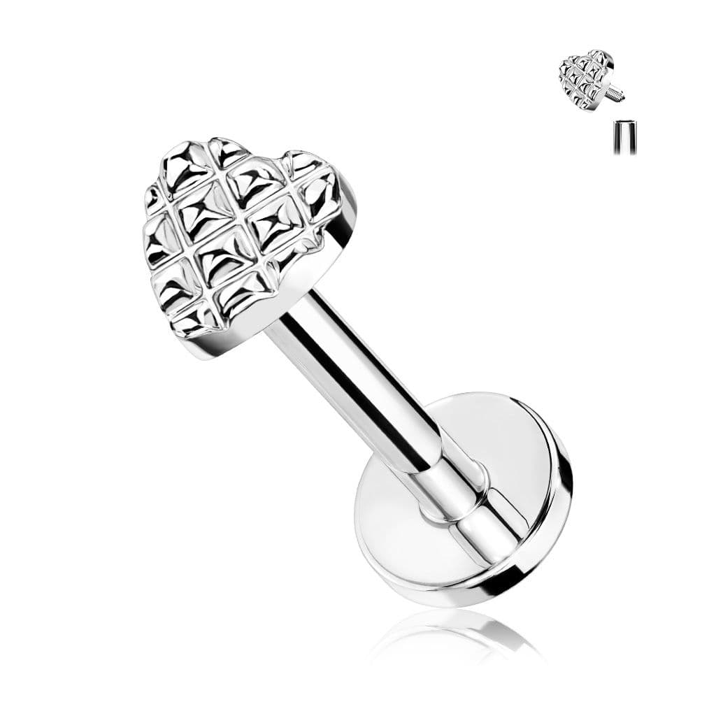 Labreta / cartilage piercing - srdíčko (1,2 x 6 mm) - LB0036ST-1206 - náhled 1