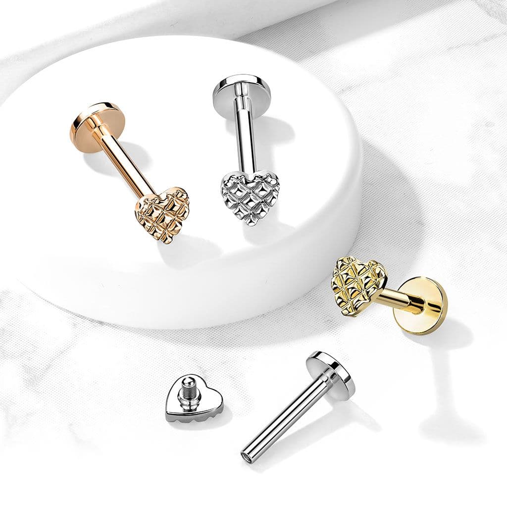 Labreta / cartilage piercing - srdíčko (1,2 x 6 mm) - LB0036ST-1206 - náhled 3