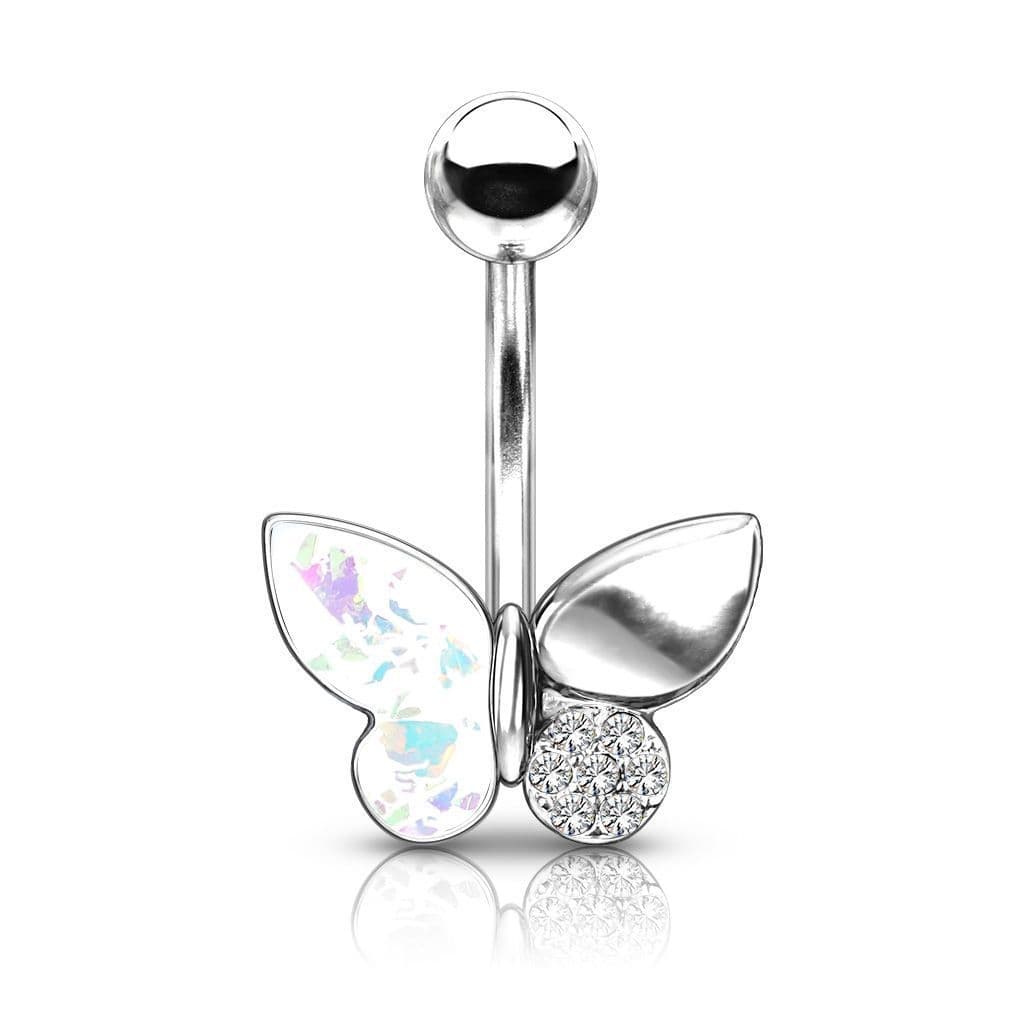 Piercing do pupíku motýlek (bílá) - WP01331-WH - náhled 1