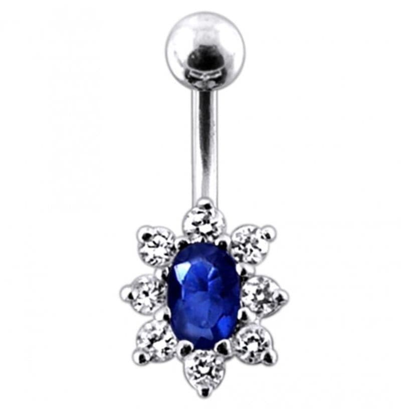 S4U Stříbrný piercing do pupíku (čirá/tmavě  fialová) - BP01002-CA - náhled 4