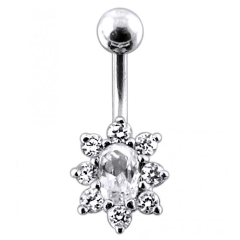 S4U Stříbrný piercing do pupíku (čirá/tmavě  fialová) - BP01002-CA - náhled 5