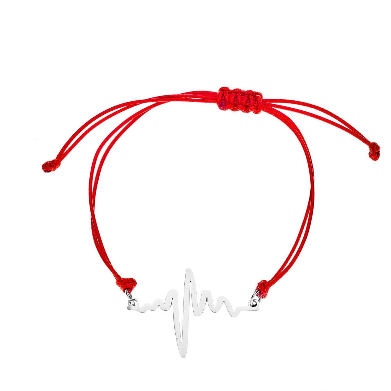 Červený textilní náramek heartbeat - ON004R