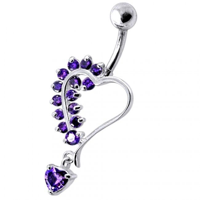 S4U Stříbrný piercing do pupíku - srdíčko (tyrkysová) - BP01312-Q - náhled 5