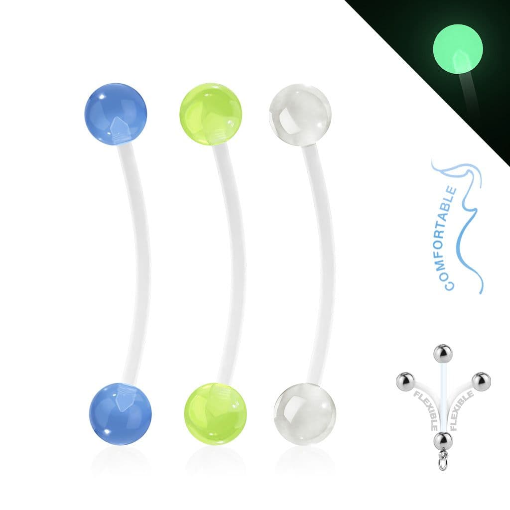 Těhotenský piercing do pupíku svítící (bílá) - WP01346-C - náhled 2