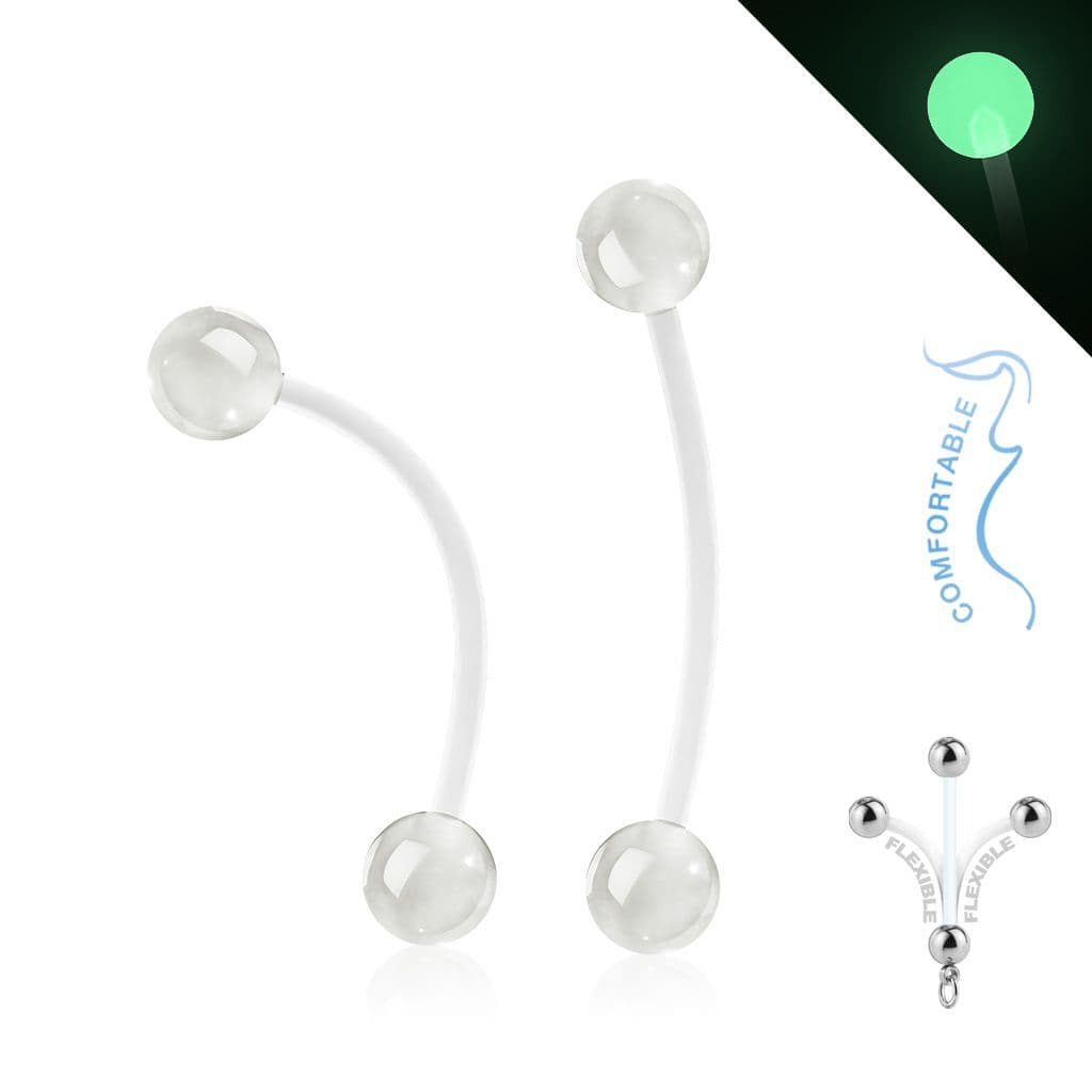 Těhotenský piercing do pupíku svítící (bílá) - WP01346-C - náhled 1