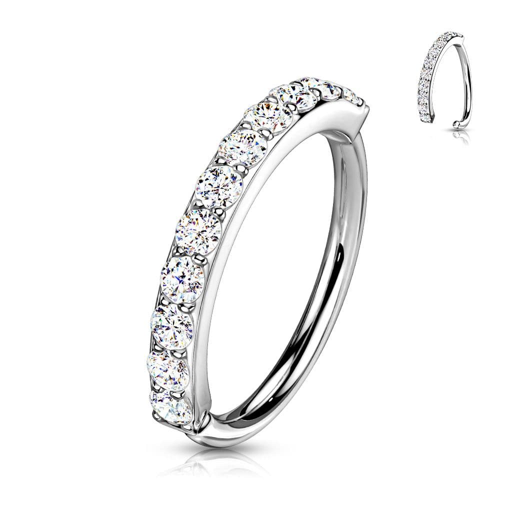 Piercing do nosu / ucha se zirkony - NS0047ST-1208 - náhled 1