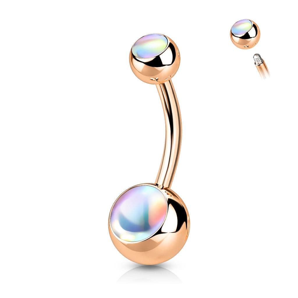 Zlacený piercing do pupíku - banánek - BS0005-RD - náhled 1
