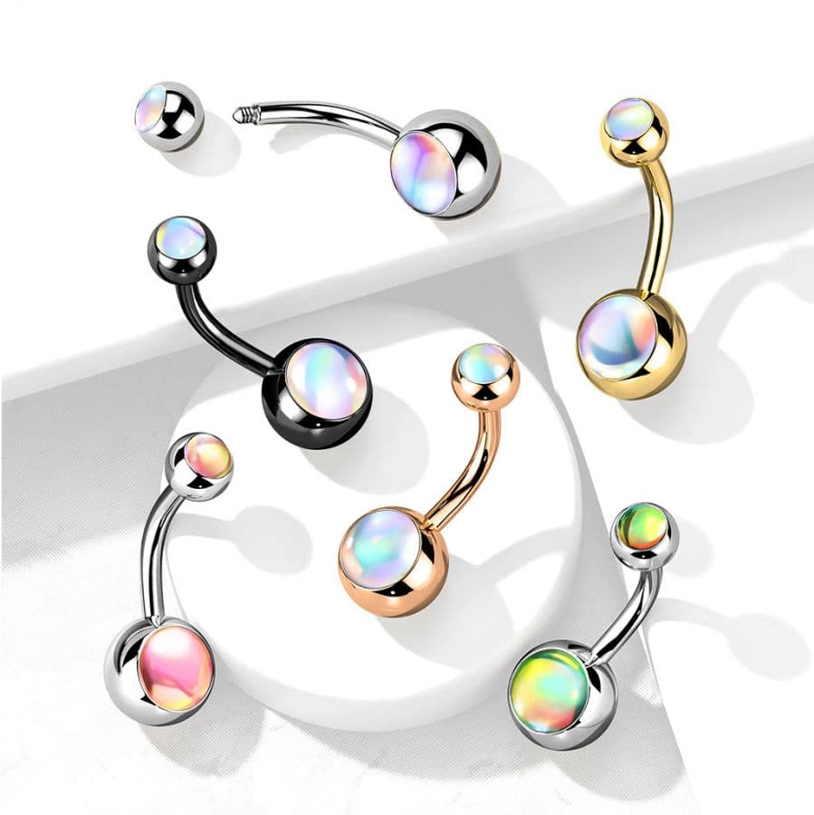 Zlacený piercing do pupíku - banánek - BS0005-RD - náhled 3