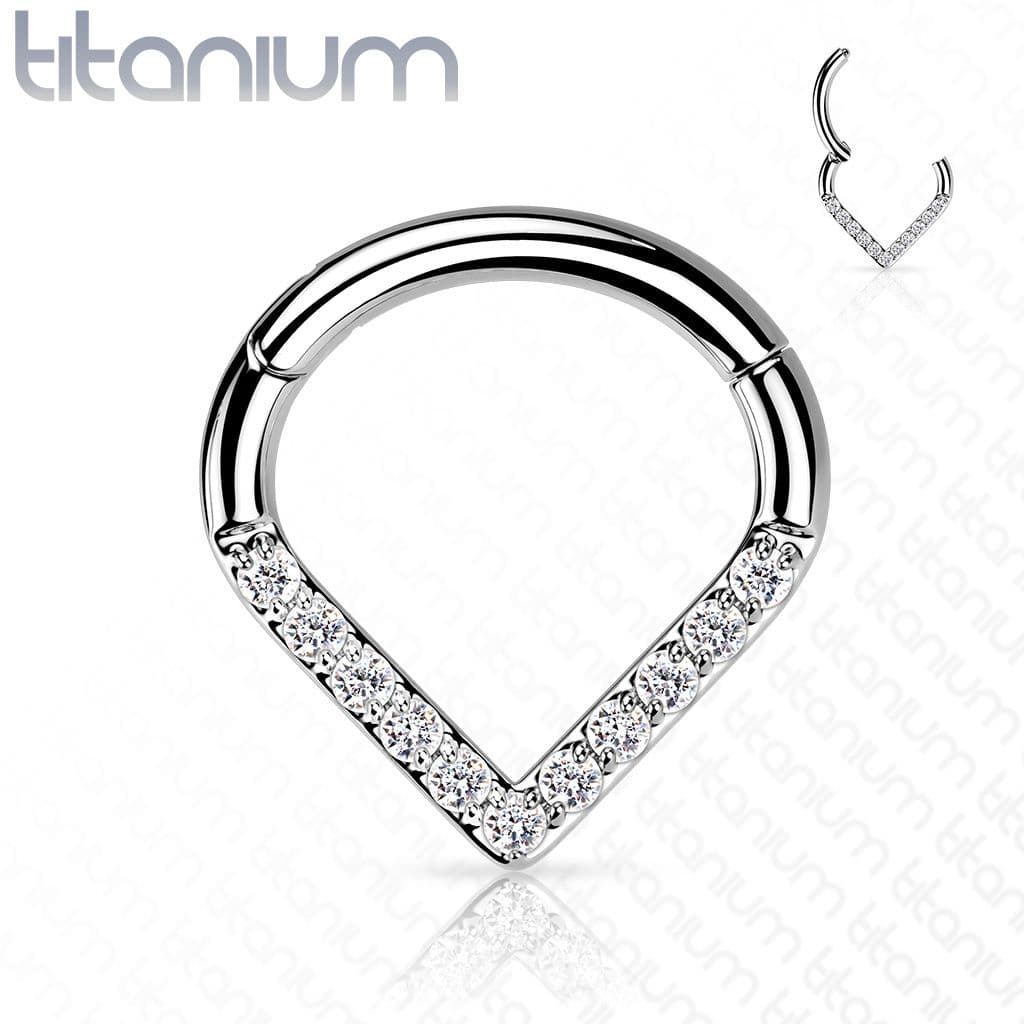 Piercing se zirkony - septum / helix / cartilage TITAN, 1,2 x 8 mm - TIT1133-1208 - náhled 1