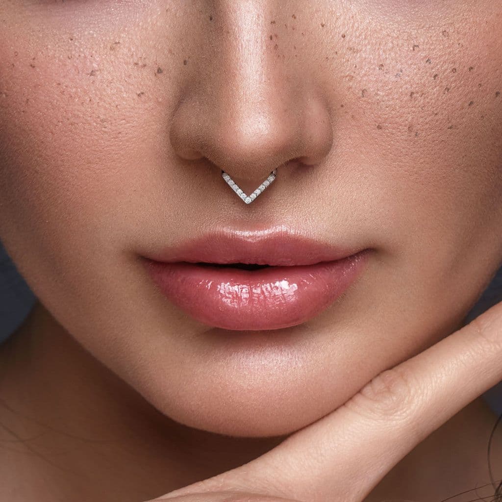 Piercing se zirkony - septum / helix / cartilage TITAN, 1,2 x 8 mm - TIT1133-1208 - náhled 3