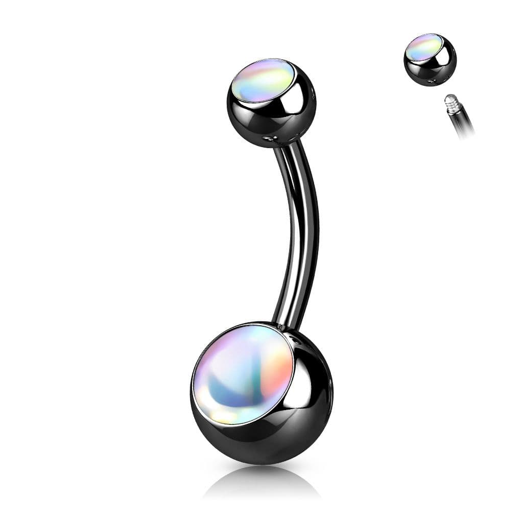 Černý piercing do pupíku - banánek - BS0005-K - náhled 1