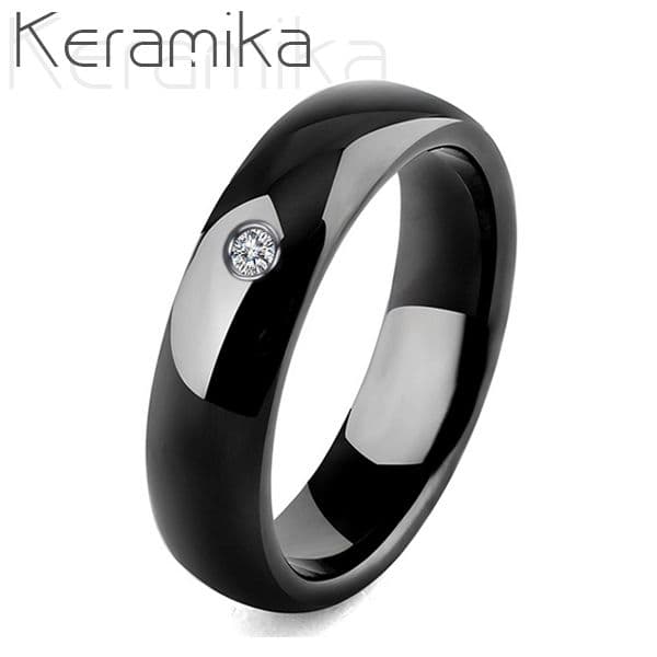 NUBIS KM1010-6 Dámský keramický prsten černý, šíře 6 mm (48) - KM1010-6-48