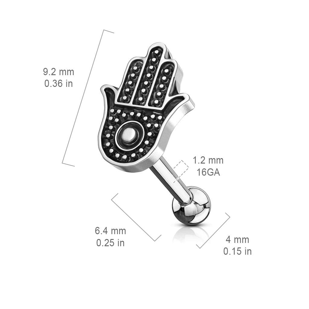Cartilage piercing do ucha - hamsa - náhled 3