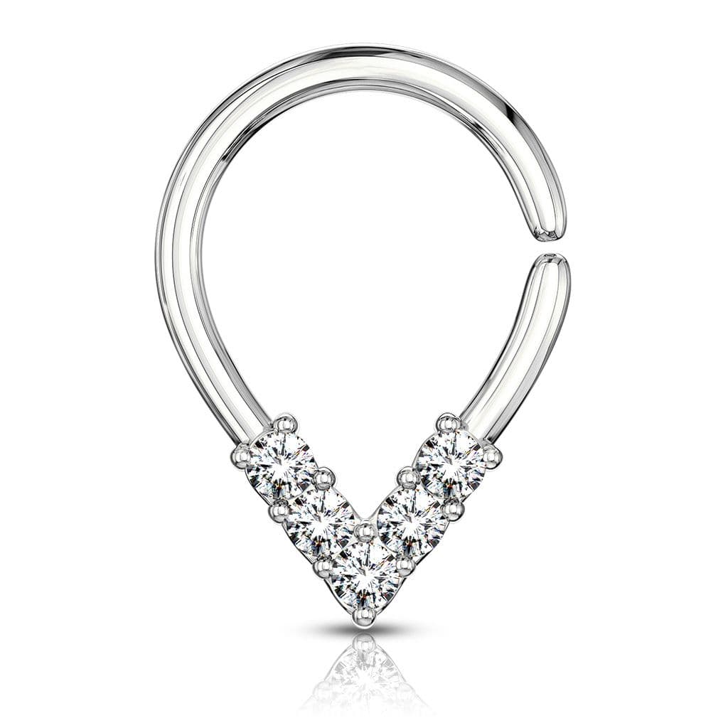 Segment kruh se zirkony - helix / cartilage / tragus piercing 1,2 x 7 mm - NS0050ST-1207 - náhled 1