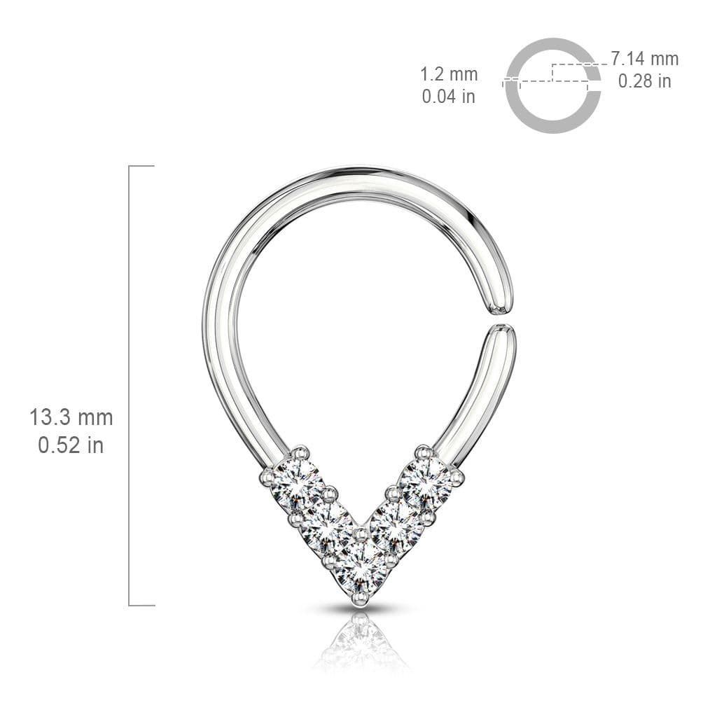Segment kruh se zirkony - helix / cartilage / tragus piercing 1,2 x 7 mm - NS0050ST-1207 - náhled 2