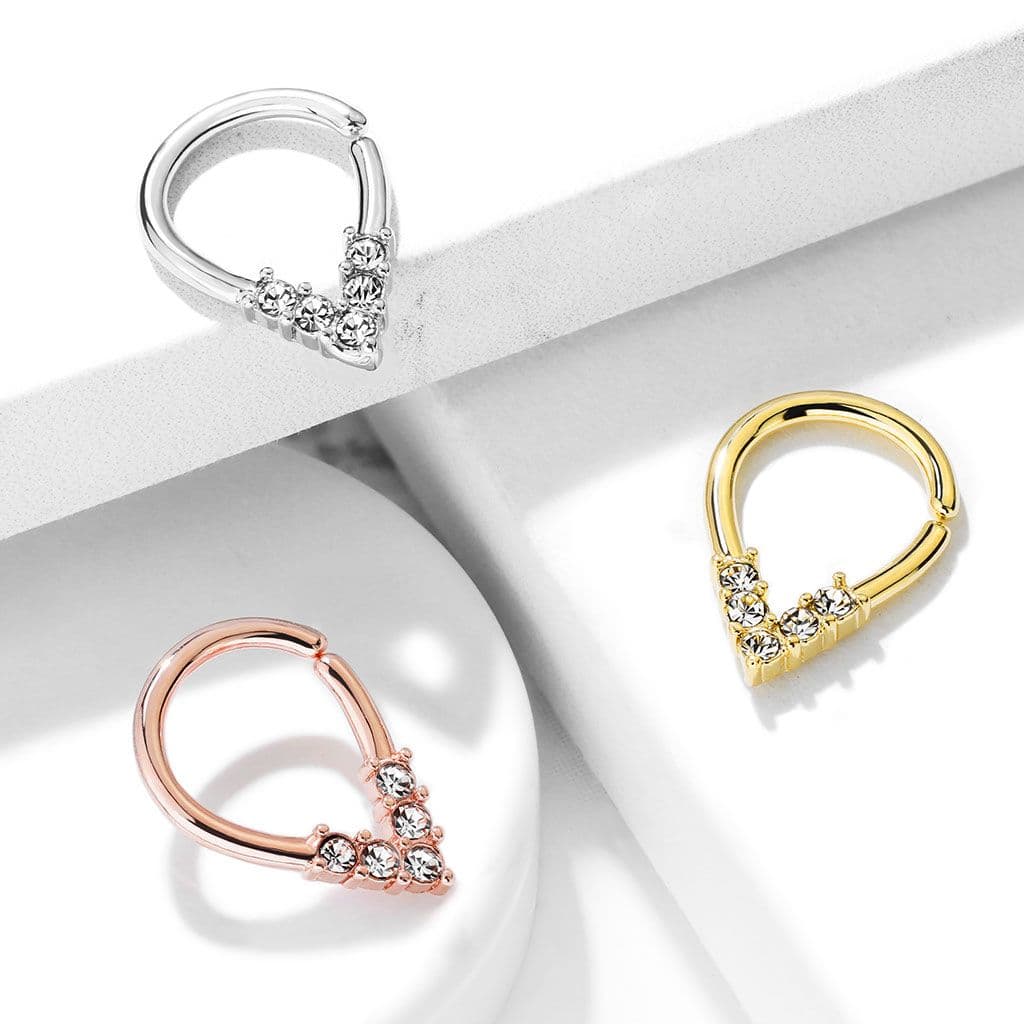 Segment kruh se zirkony - helix / cartilage / tragus piercing 1,2 x 7 mm - NS0050ST-1207 - náhled 4