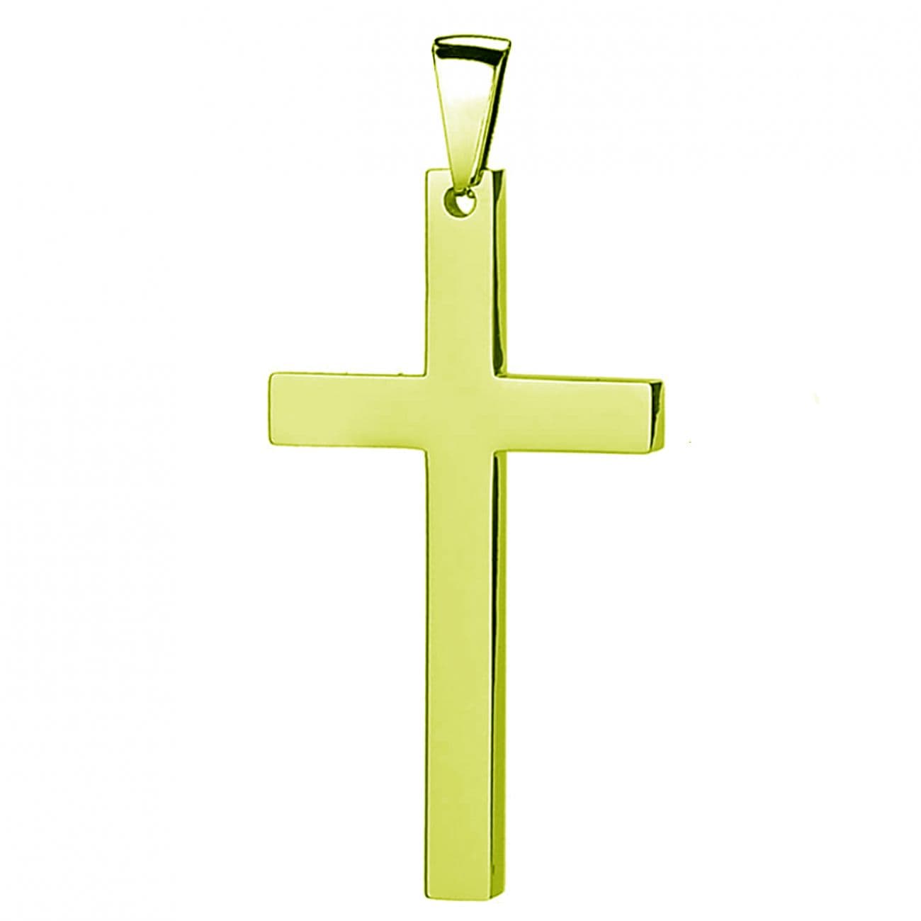 S4U Zlacený ocelový přívěsek - kříž 17 x 32 mm - OPP1775-GD