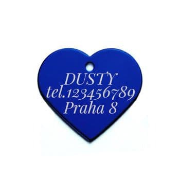 S4U Hliníková psí známka srdíčko velké (fialová) - PZ012-VI - náhled 3