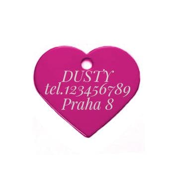 S4U Hliníková psí známka srdíčko velké (fialová) - PZ012-VI - náhled 4