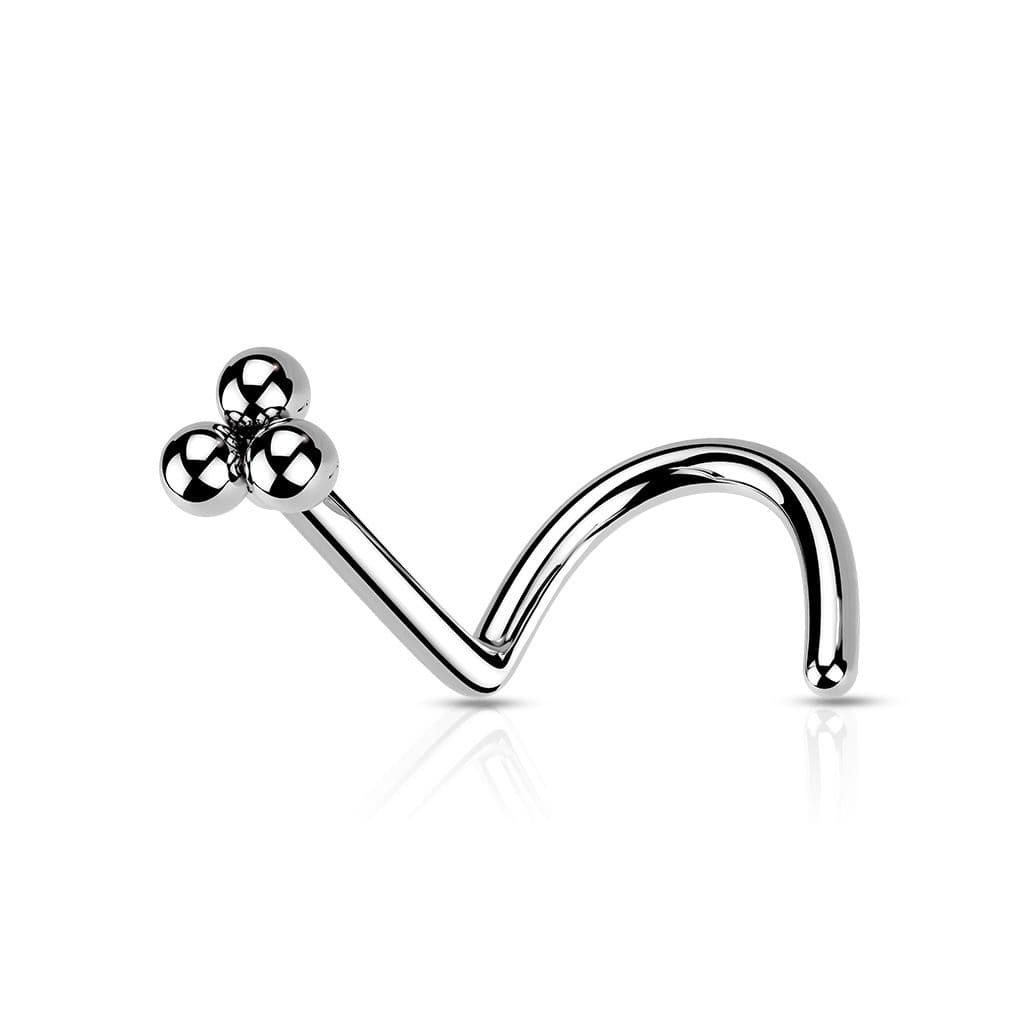 Zahnutý piercing do nosu - N0167-ST