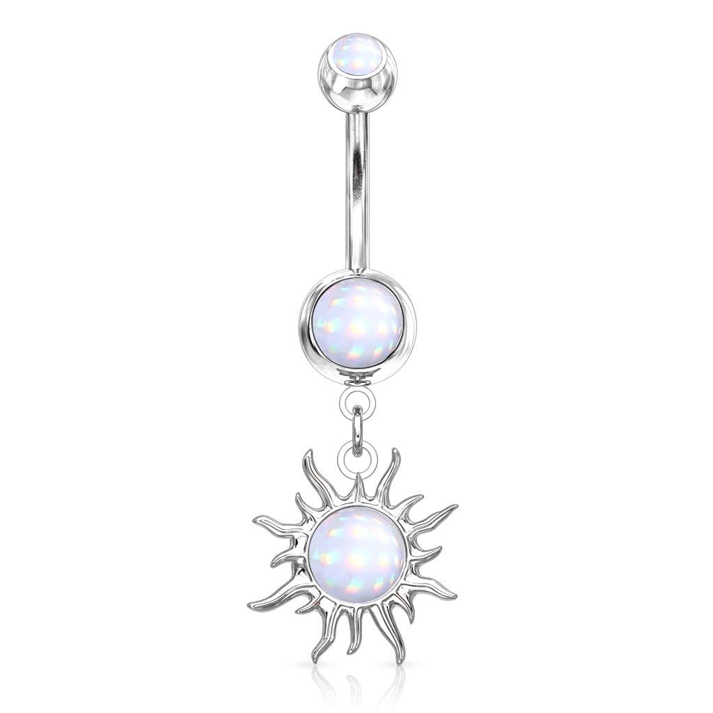 Visací piercing do pupíku (bílá) - náhled 1
