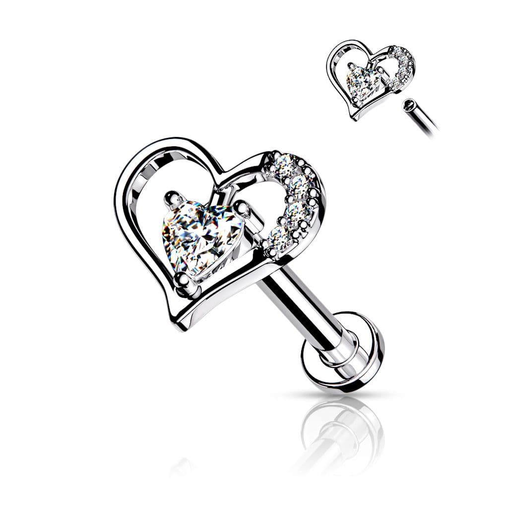 S4U Piercing do brady se srdíčkem (1,2 x 6 mm) - LB1092C-1206