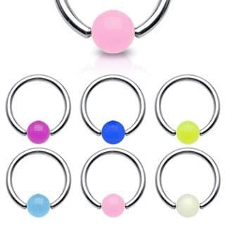 Piercing - kruh (bílá, 1,2 x 10 mm) - K01020-1210W