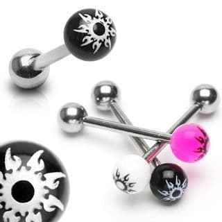 Piercing do jazyka (bílá)