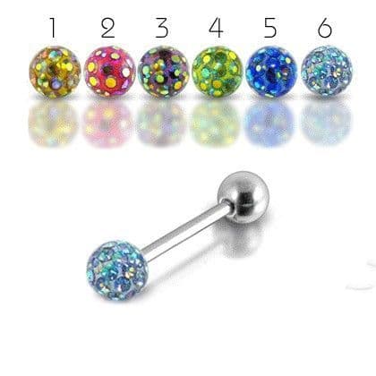 Piercing do jazyka s krystaly Crystals From Swarovski (č. 1) - PJ01211-01