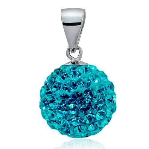 NUBIS Stříbrný přívěsek koule 10 mm s krystaly Crystals from Swarovski, Turquise - NS-SWAG-Q - náhled 2