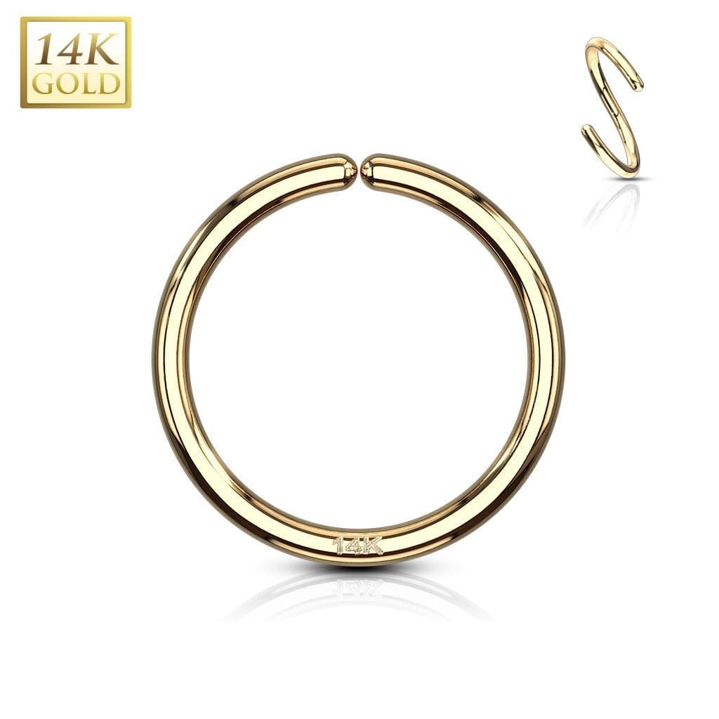 Zlatý piercing - kruh, Au 585/1000 (0,8 x 6 mm) - ZL01180-0806-YG