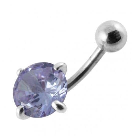 S4U Stříbrný piercing do pupíku, zirkon 10 mm (fialová) - BP01017-A - náhled 2