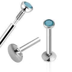 Piercing do brady - labreta, opalit modrý (1,2 x 10 mm) - LB01102-1210B