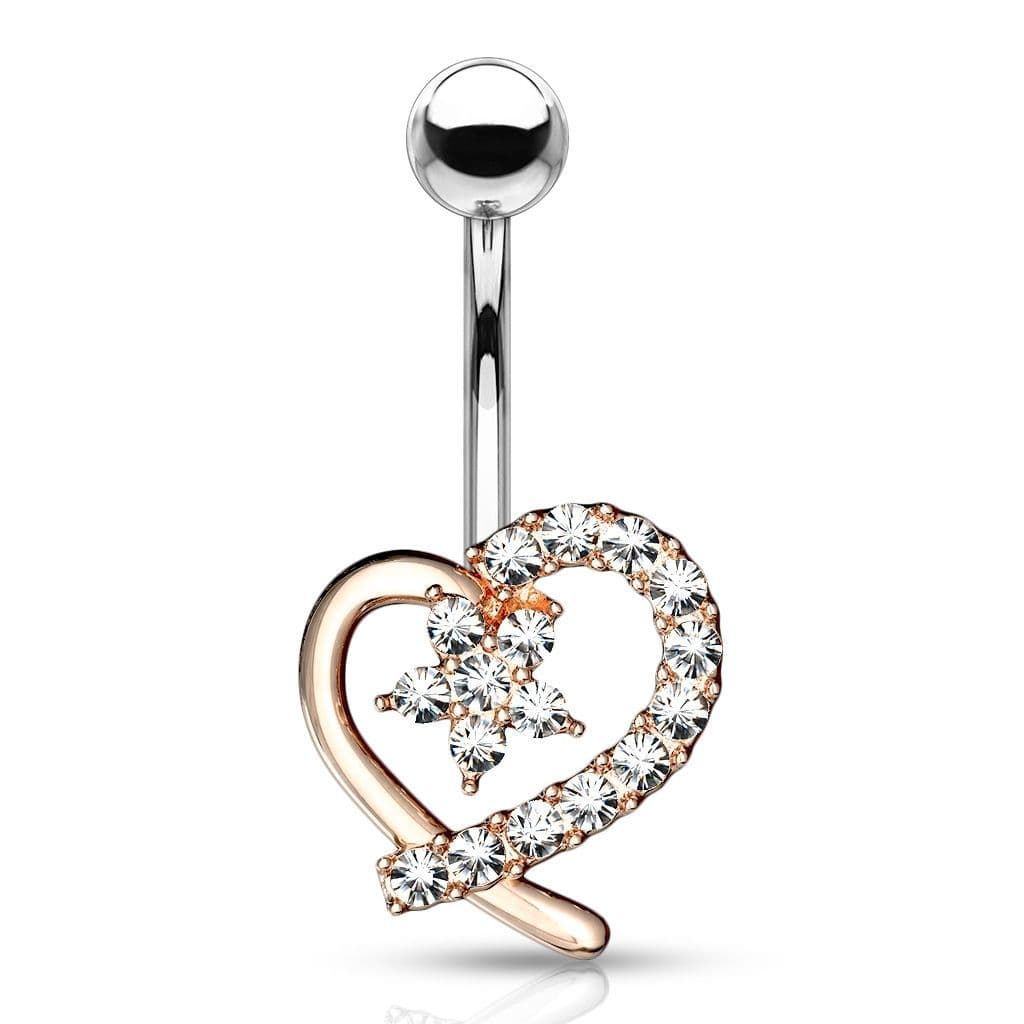 S4U Piercing do pupíku, čiré zirkony (růžové zlato) - WP0027-RD - náhled 1