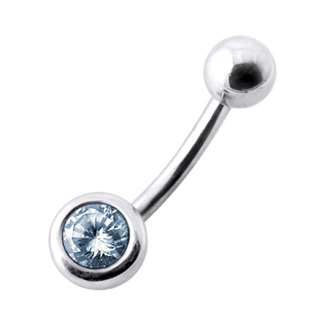 S4U Stříbrný piercing do pupíku se zirkonem (fialová) - BP01024-A - náhled 2