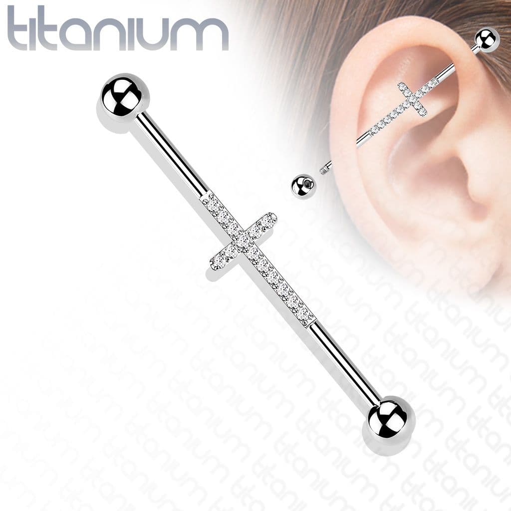 Industrial piercing TITAN - kříž - TIT1140 - náhled 1