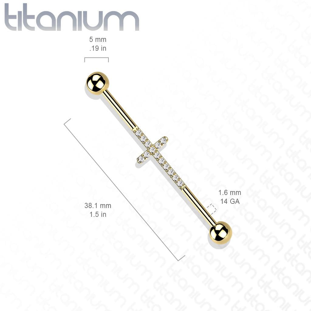 Industrial piercing TITAN - kříž - TIT1140 - náhled 2