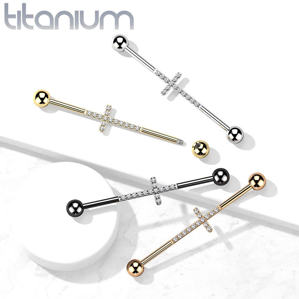 Industrial piercing TITAN - kříž - TIT1140 - náhled 3