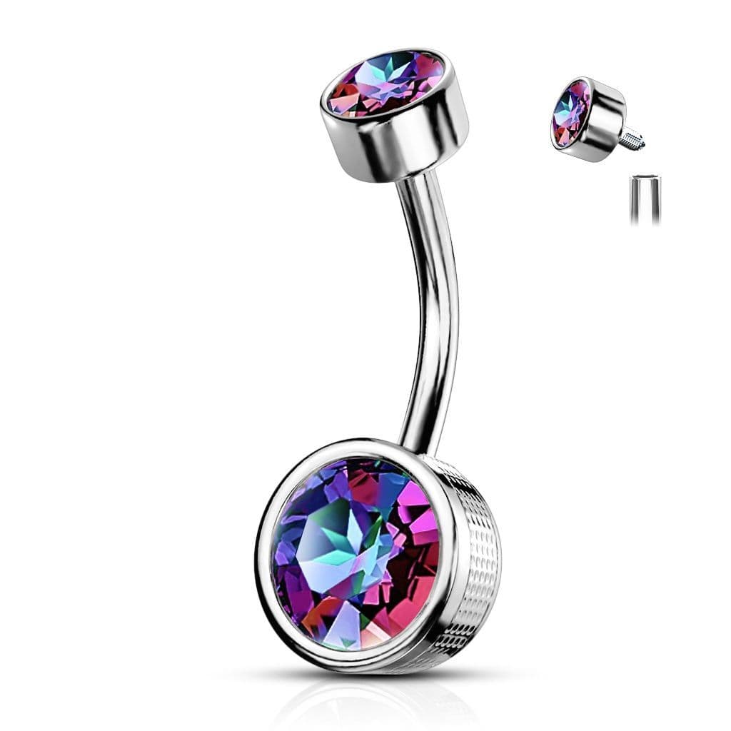 Piercing do pupíku (růžová, 1,6 x 10 mm) - náhled 2