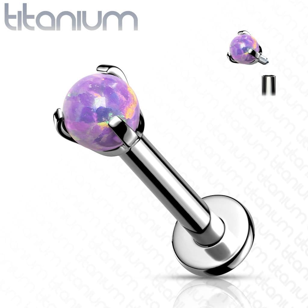 Piercing do brady - labreta titan (bílá) - TIT1077-OP17 - náhled 2