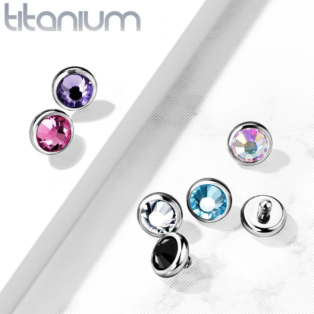 Náhradní kamínek k dermálu TITAN, závit 1,6 mm, 4mm (duhová) - TIT1078-04AB - náhled 2